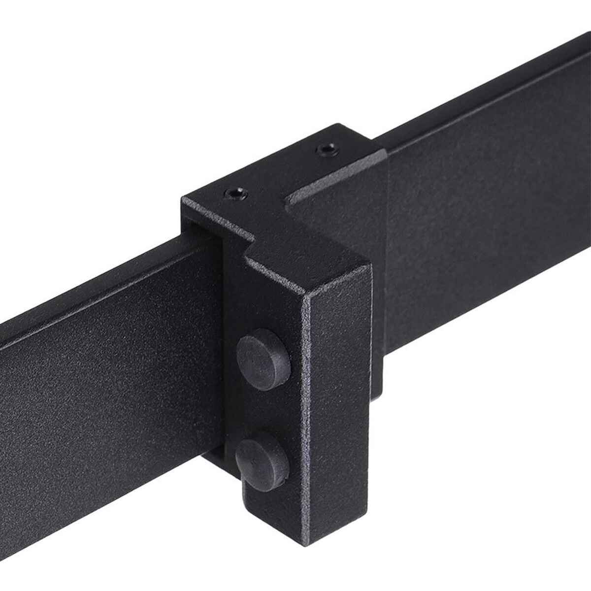 200cm/6.6FT Herraje para Puerta Corredera Tipo Flecha Kit de Accesorios para Puerta Corrediza Granero de Madera con Guía de Suelo Riel Acero al Carbono Negro