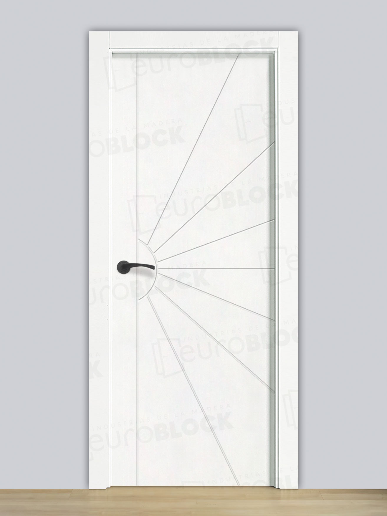 Puerta Interior Lacada Blanca con Manilla Negra P-Radial