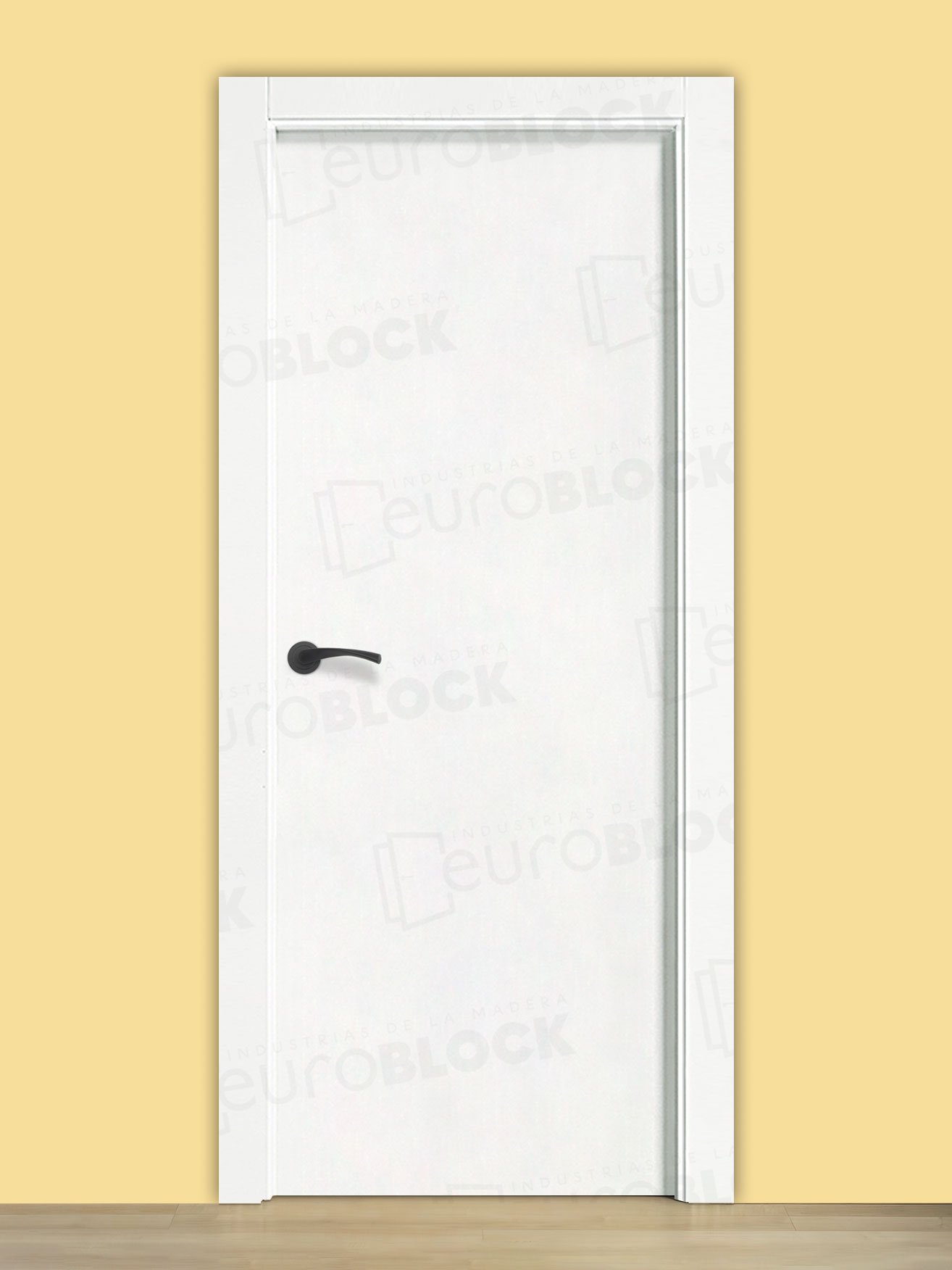 Puerta Interior Lacada Blanca con Manilla Negra PL1
