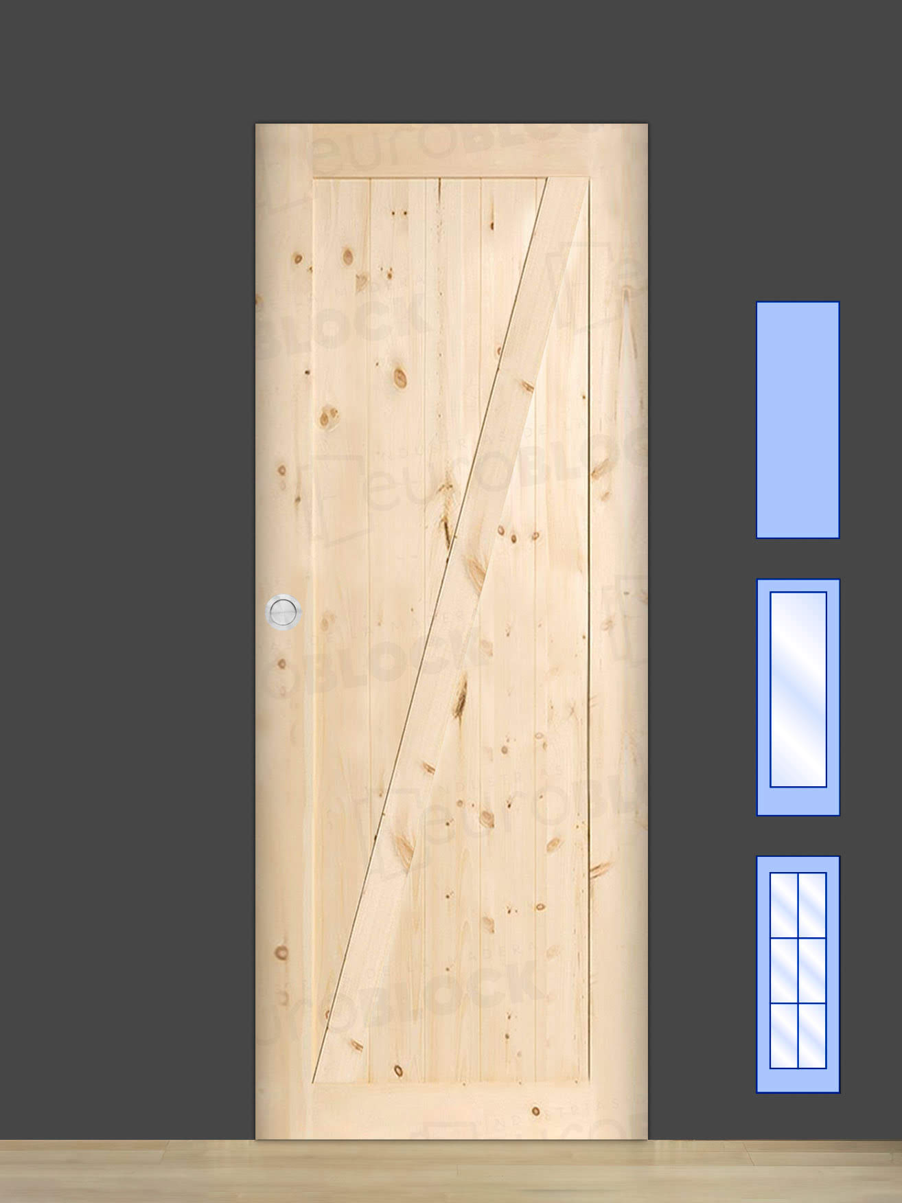 Puerta Corredera de Interior de Madera GR004 (Madera sin barnizar)