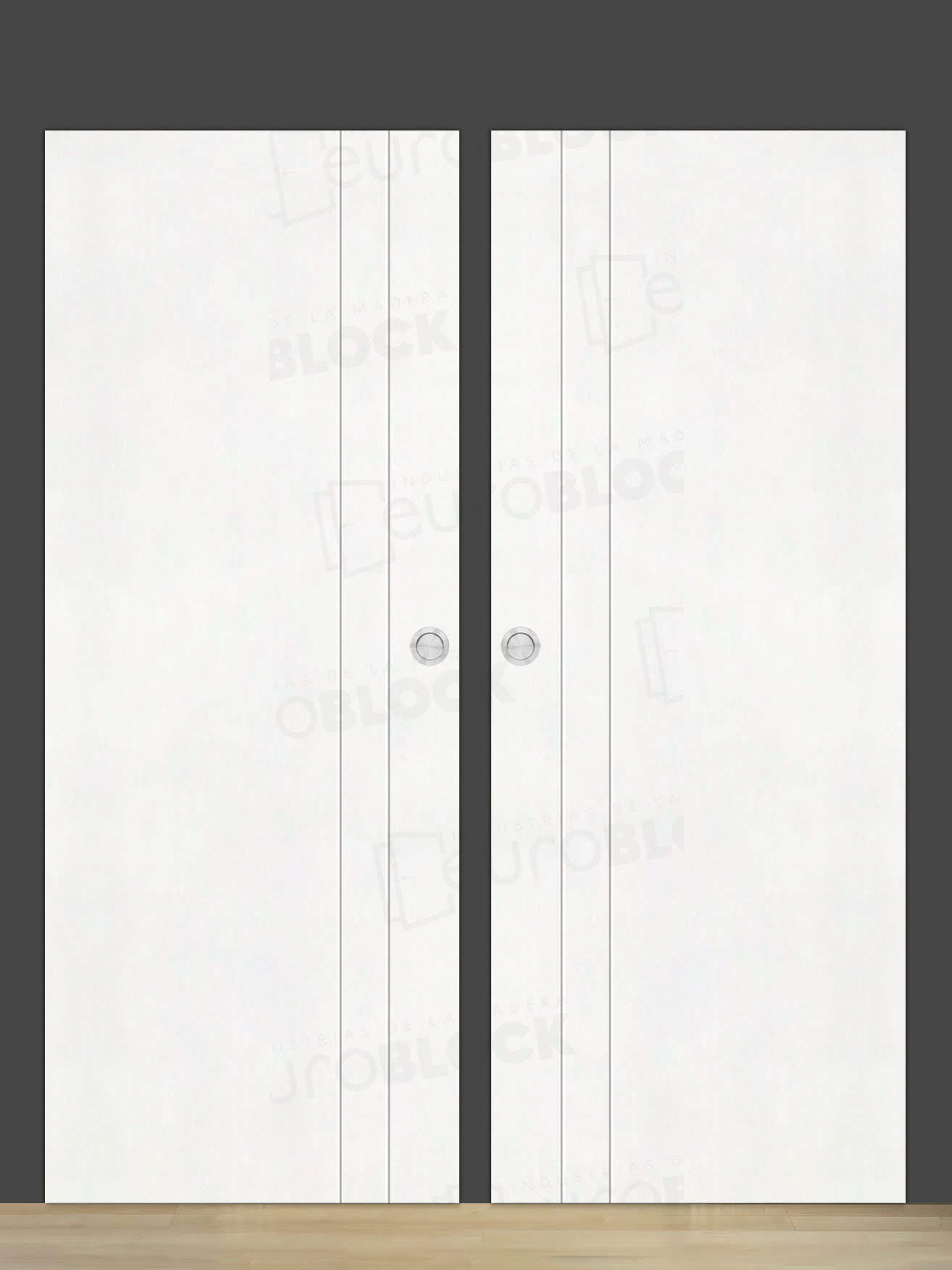 Puerta Corredera Doble de Salón Lacada Blanca PV2