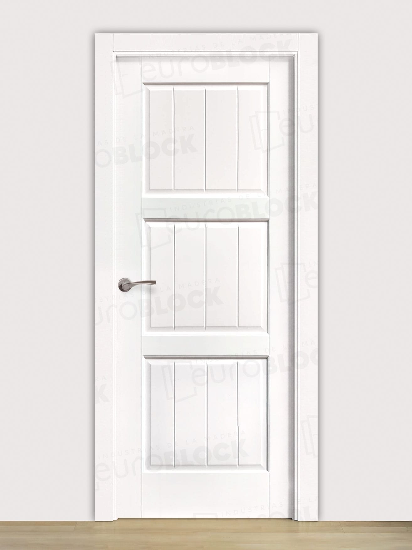 Puerta Block Rústica de Madera Bernabeu Lacada en Blanco