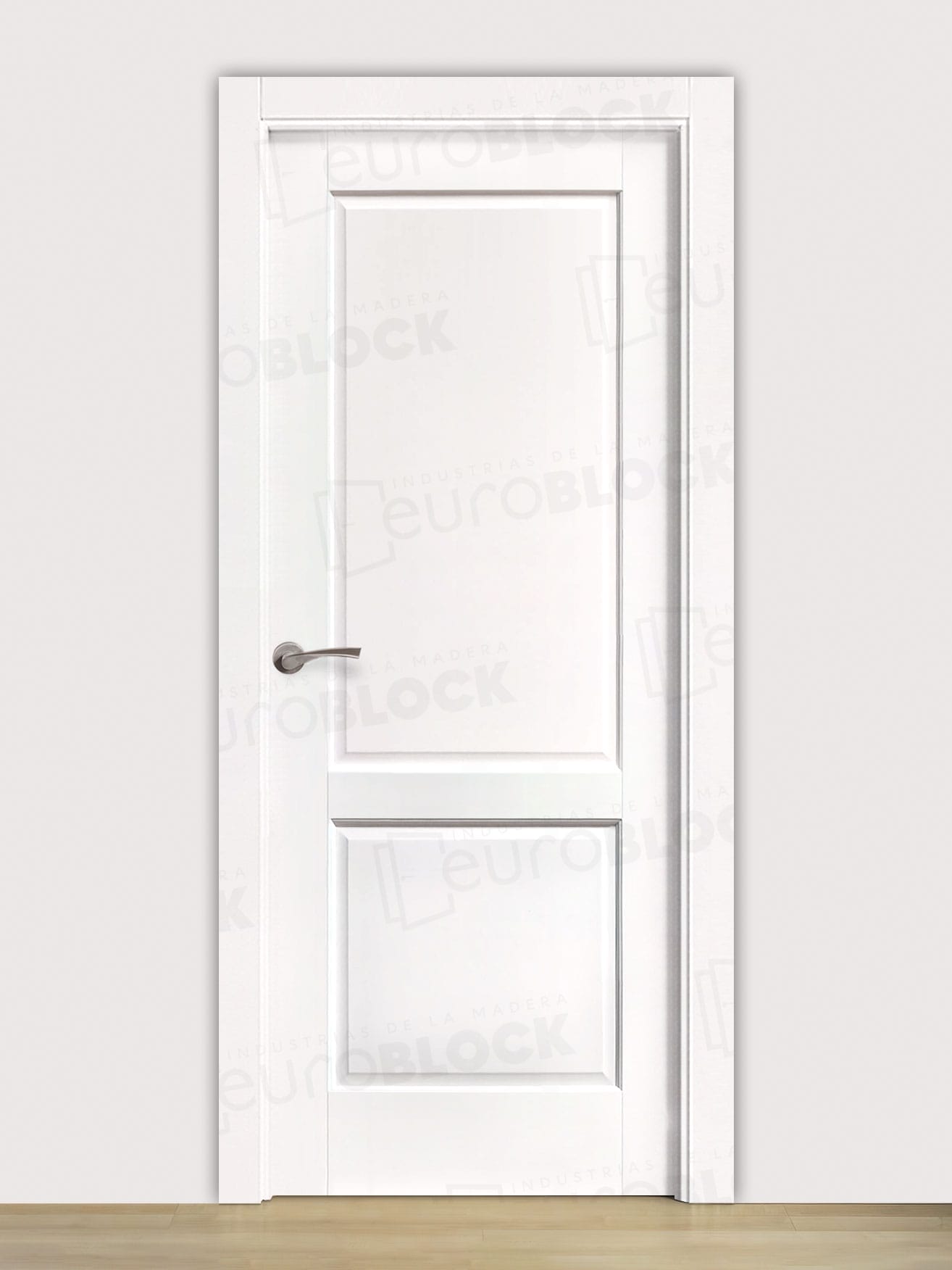 Puerta Block Rústica de Madera Pegaso Lacada en Blanco