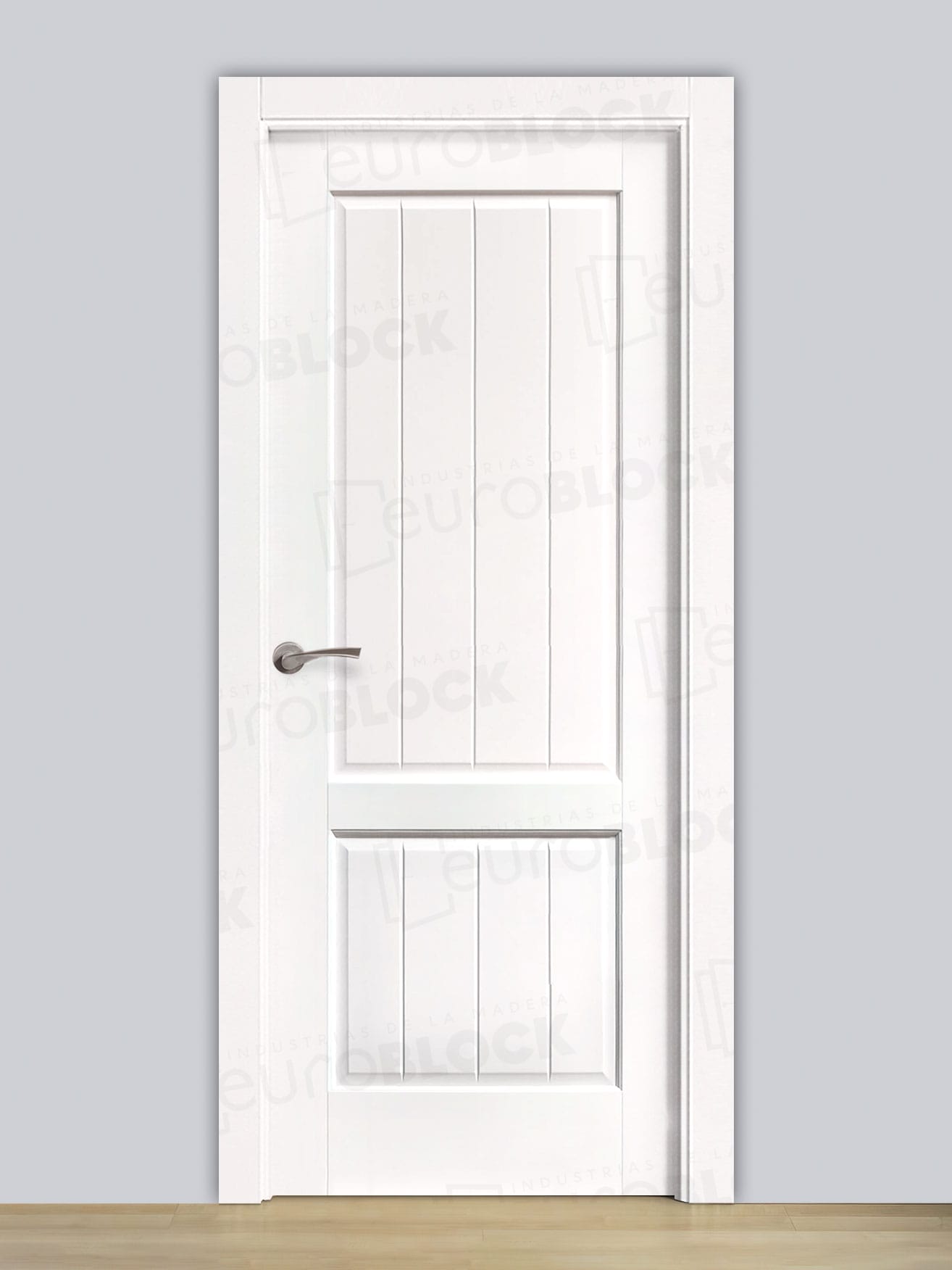 Puerta Block Rústica de Madera Heraldo Lacada en Blanco