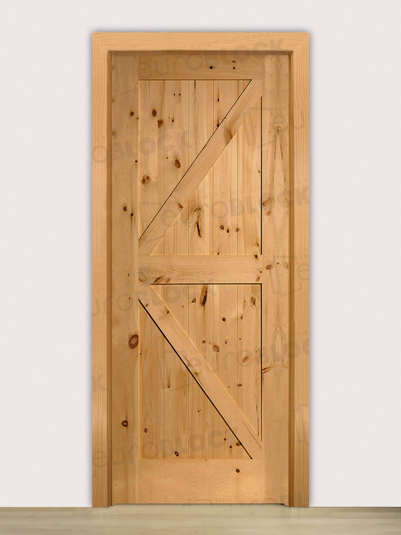 Puerta de Vaivén en Block de Interior Rústica de Madera GR001 Teñida