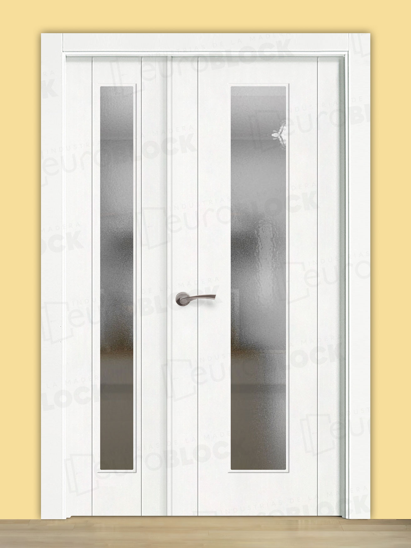 Puerta Doble para Salón Lacada Blanca PVP1