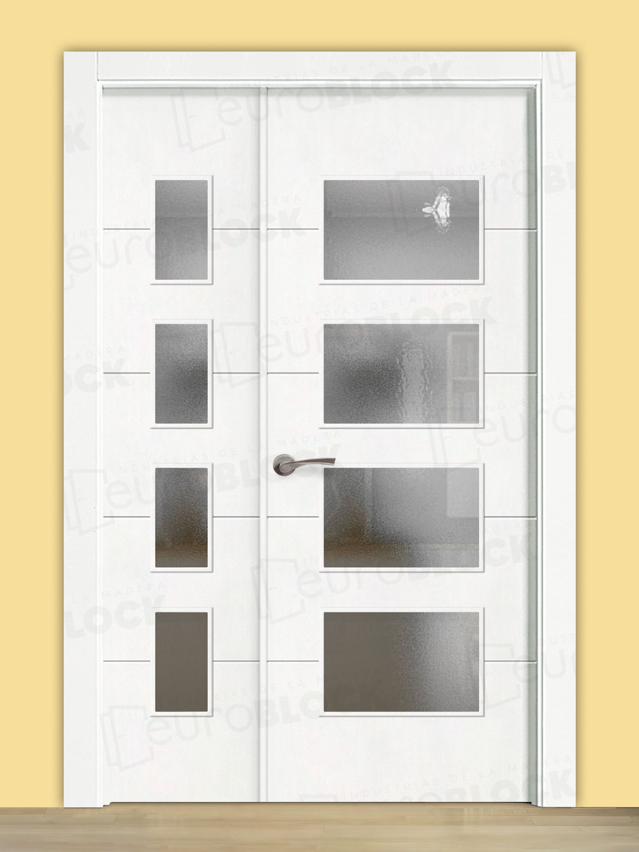 Puerta Doble para Salón Lacada Blanca PVT5