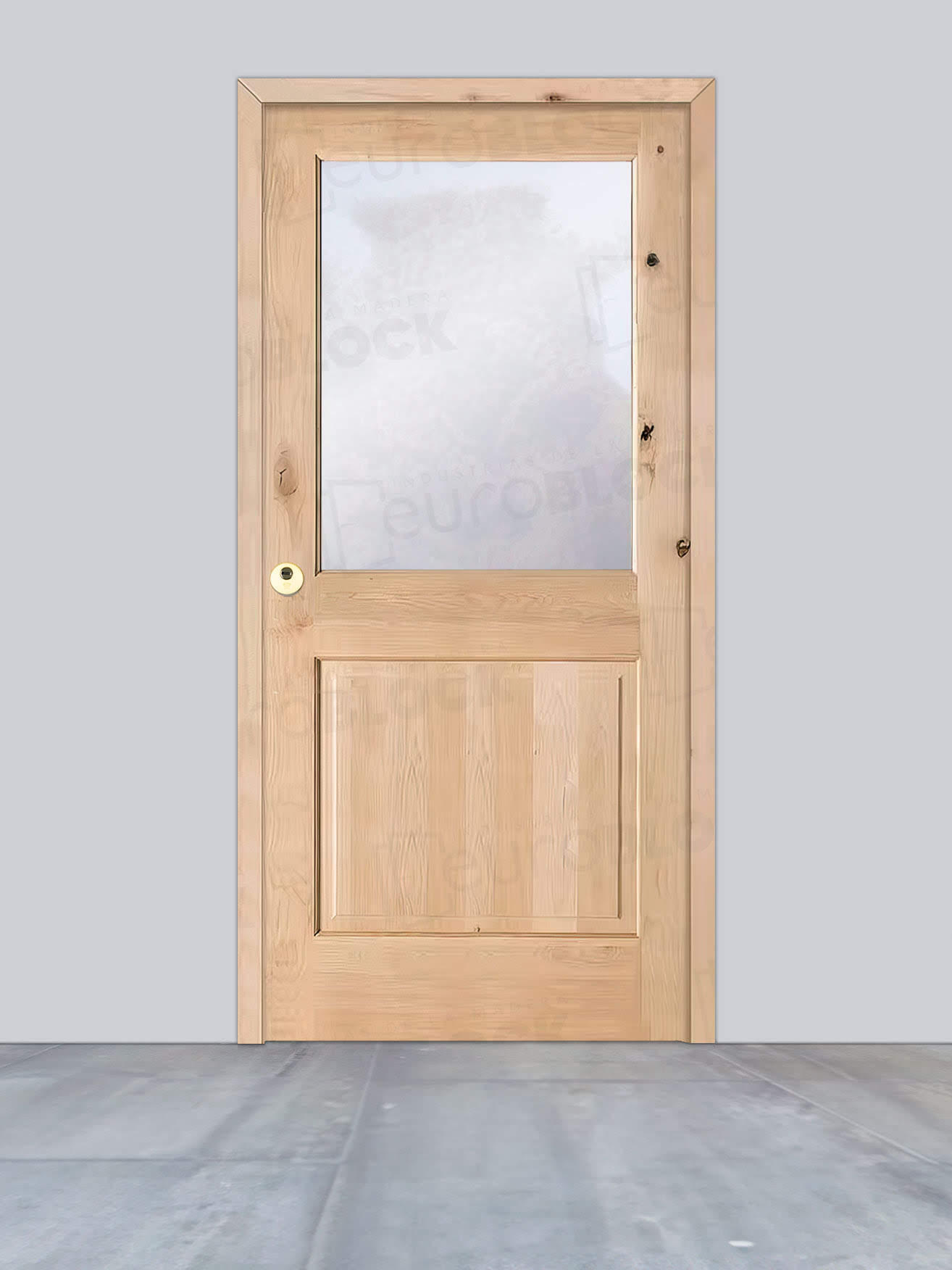 Puerta de Exterior de Madera Maciza Serie 1100-V1