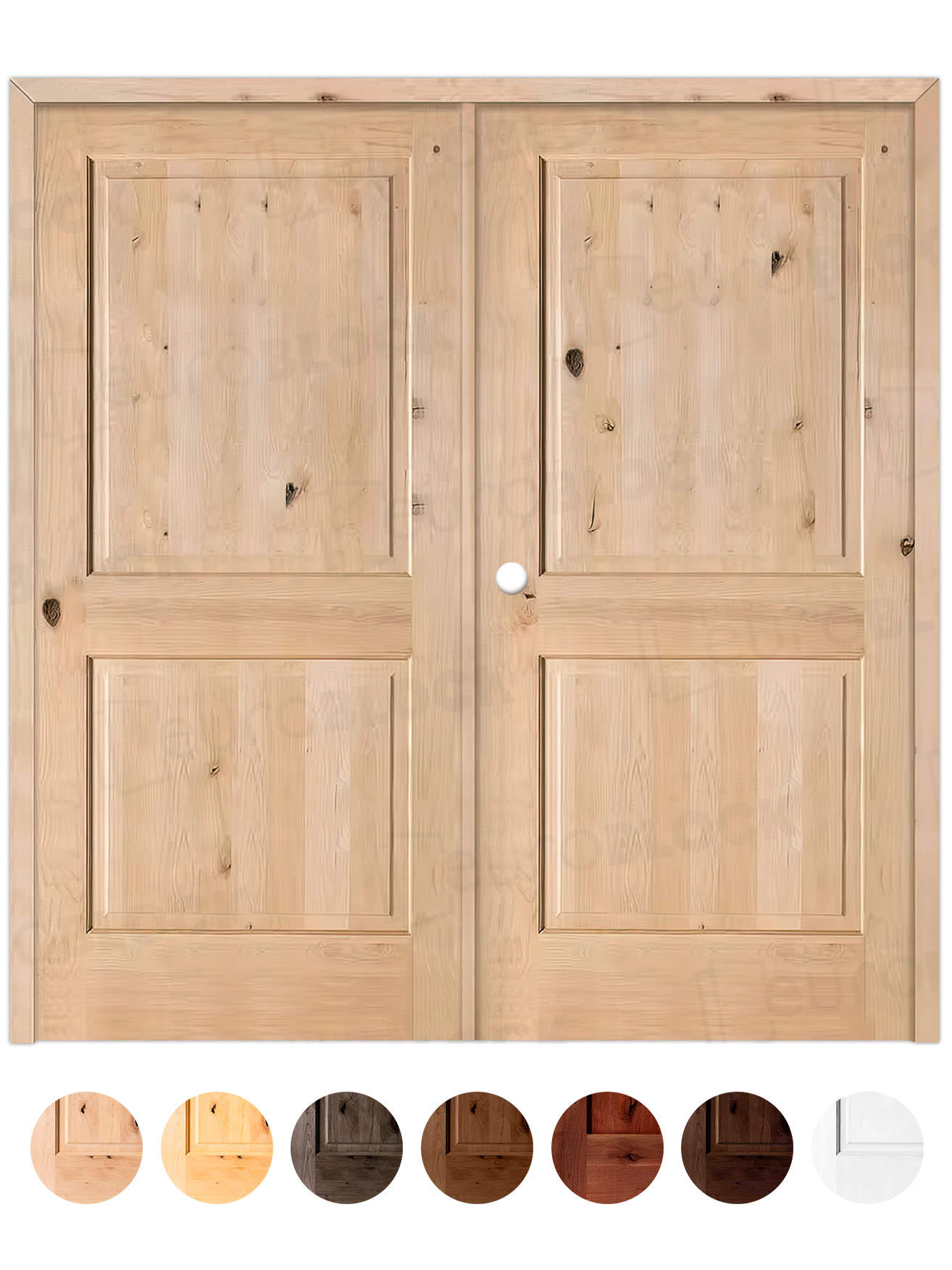 Puerta Doble de Exterior Fijos de Madera Maciza Serie 1100