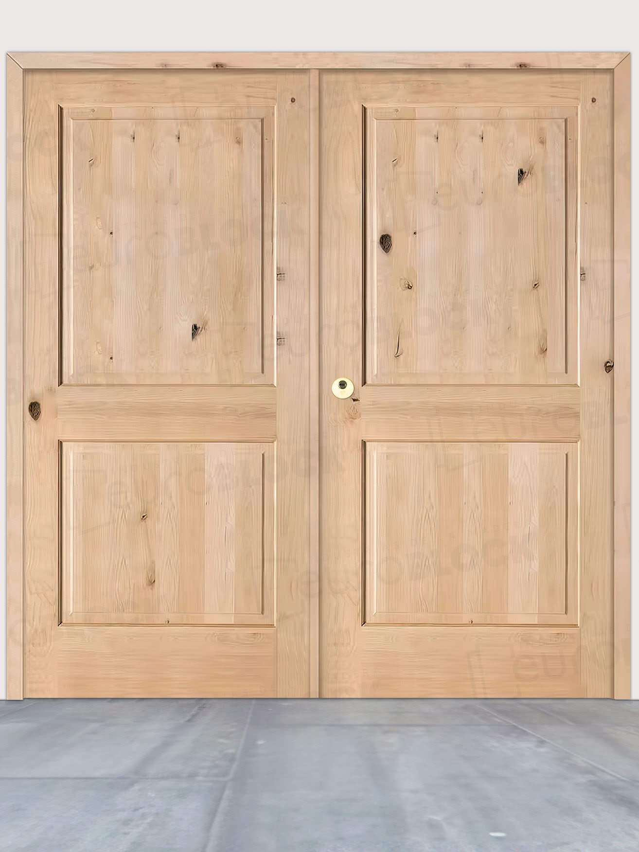 Puerta Doble de Exterior Fijos de Madera Maciza Serie 1100