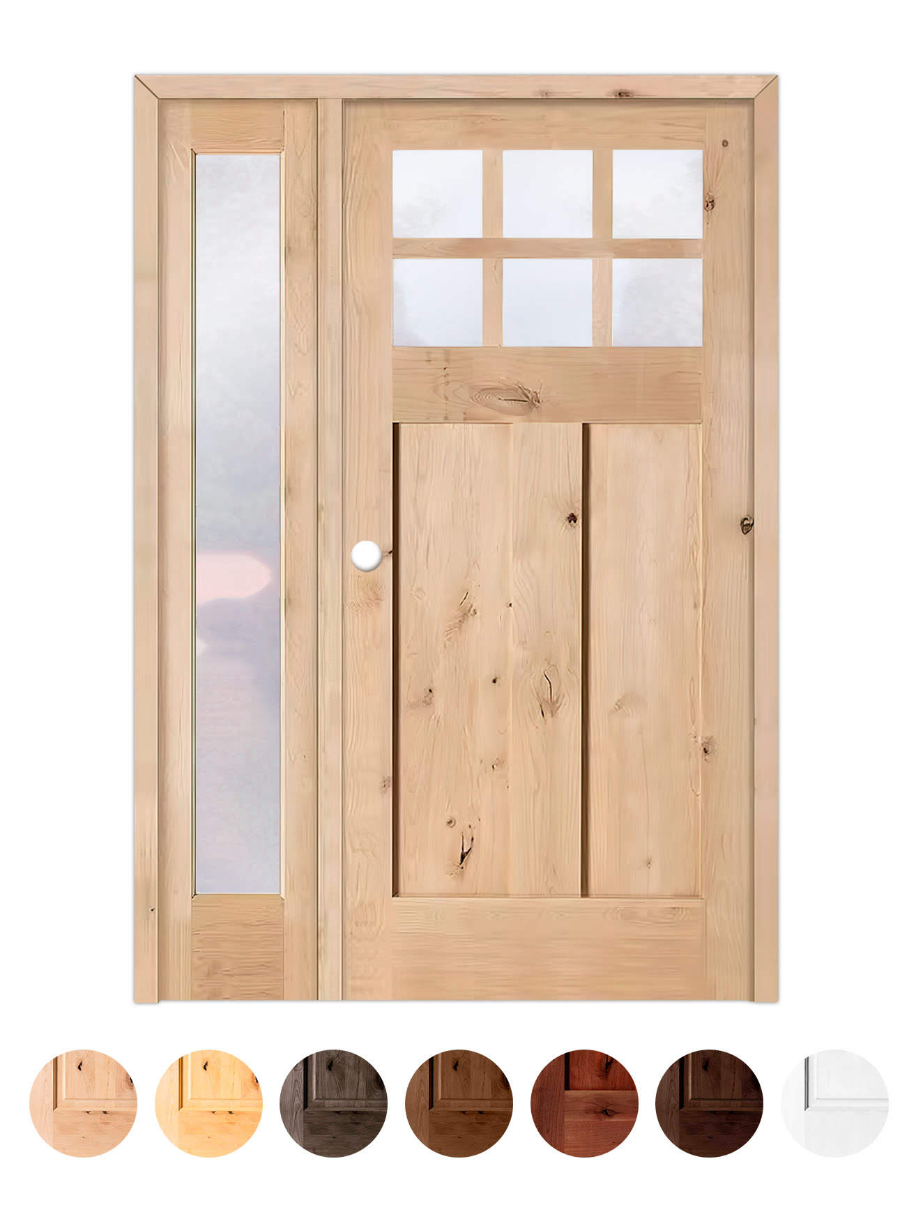 Puerta de Exterior con Fijo de Madera Maciza Serie 4100-V6