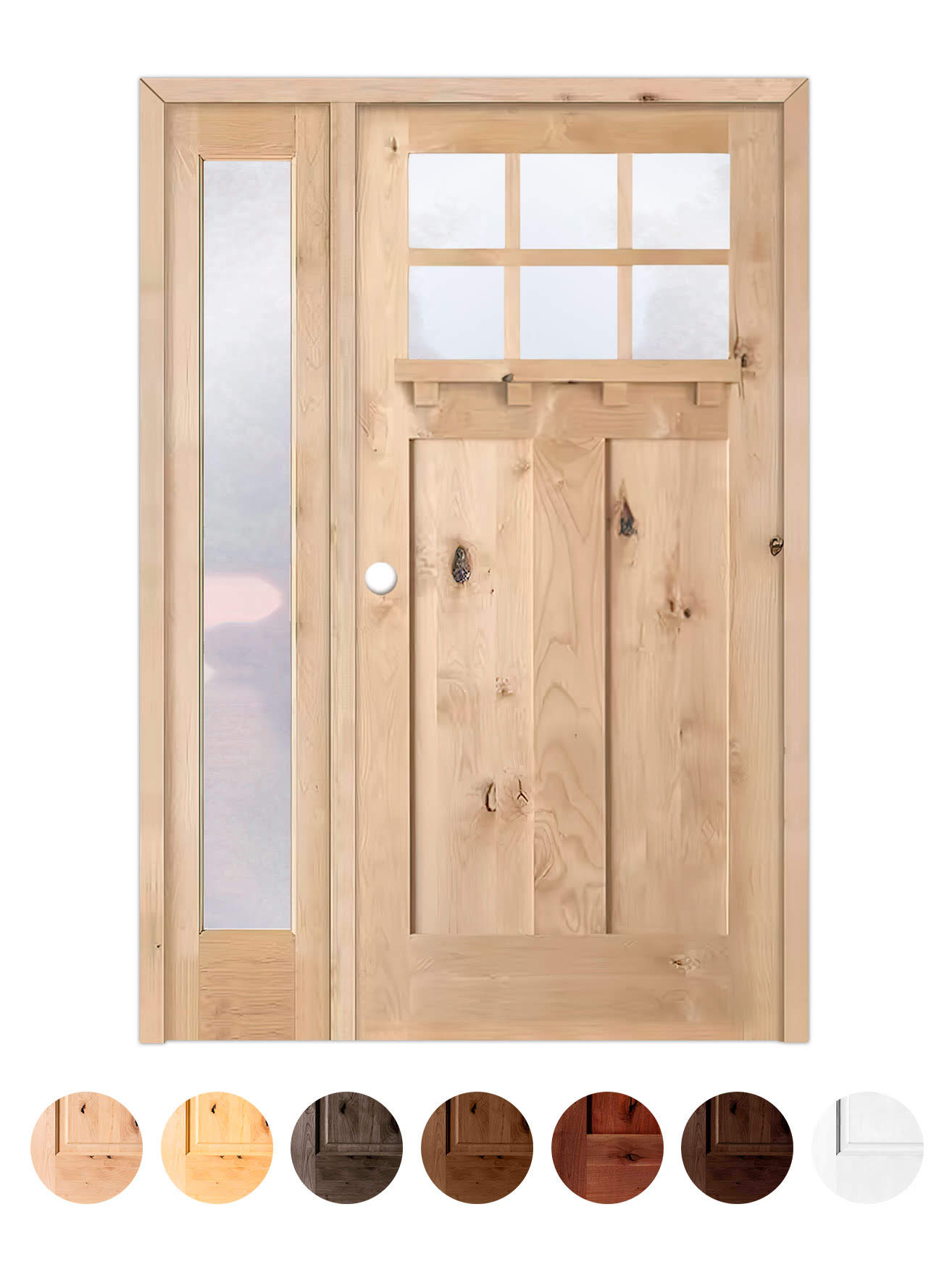 Puerta de Exterior con Fijo de Madera Maciza Serie 4100-T-V6