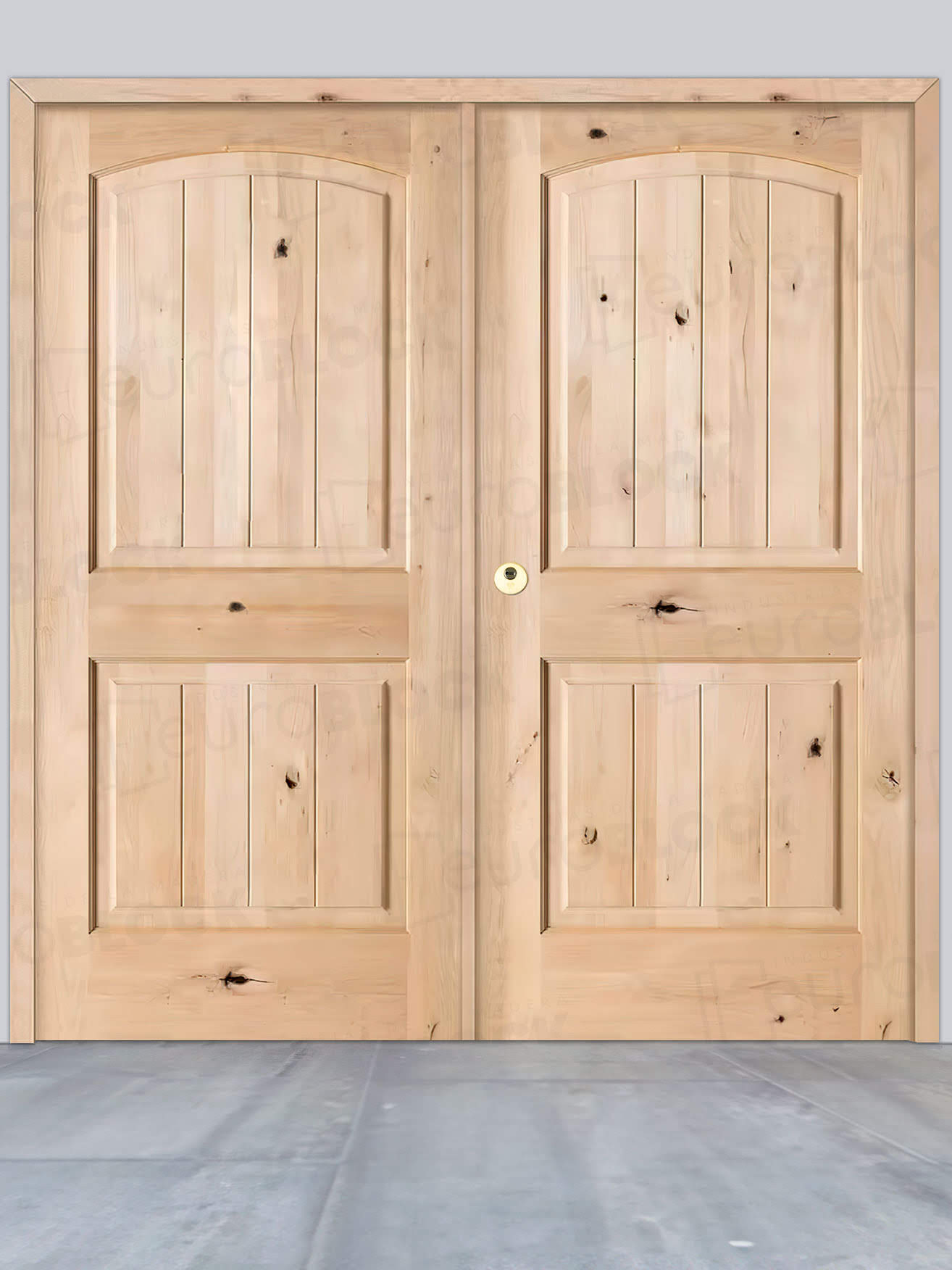 Puerta Doble de Exterior Fijos de Madera Maciza Serie 7100
