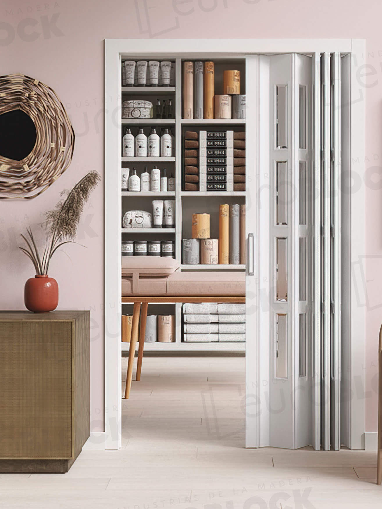 Puerta Plegable Melamina Florencia Alto 225 cm.