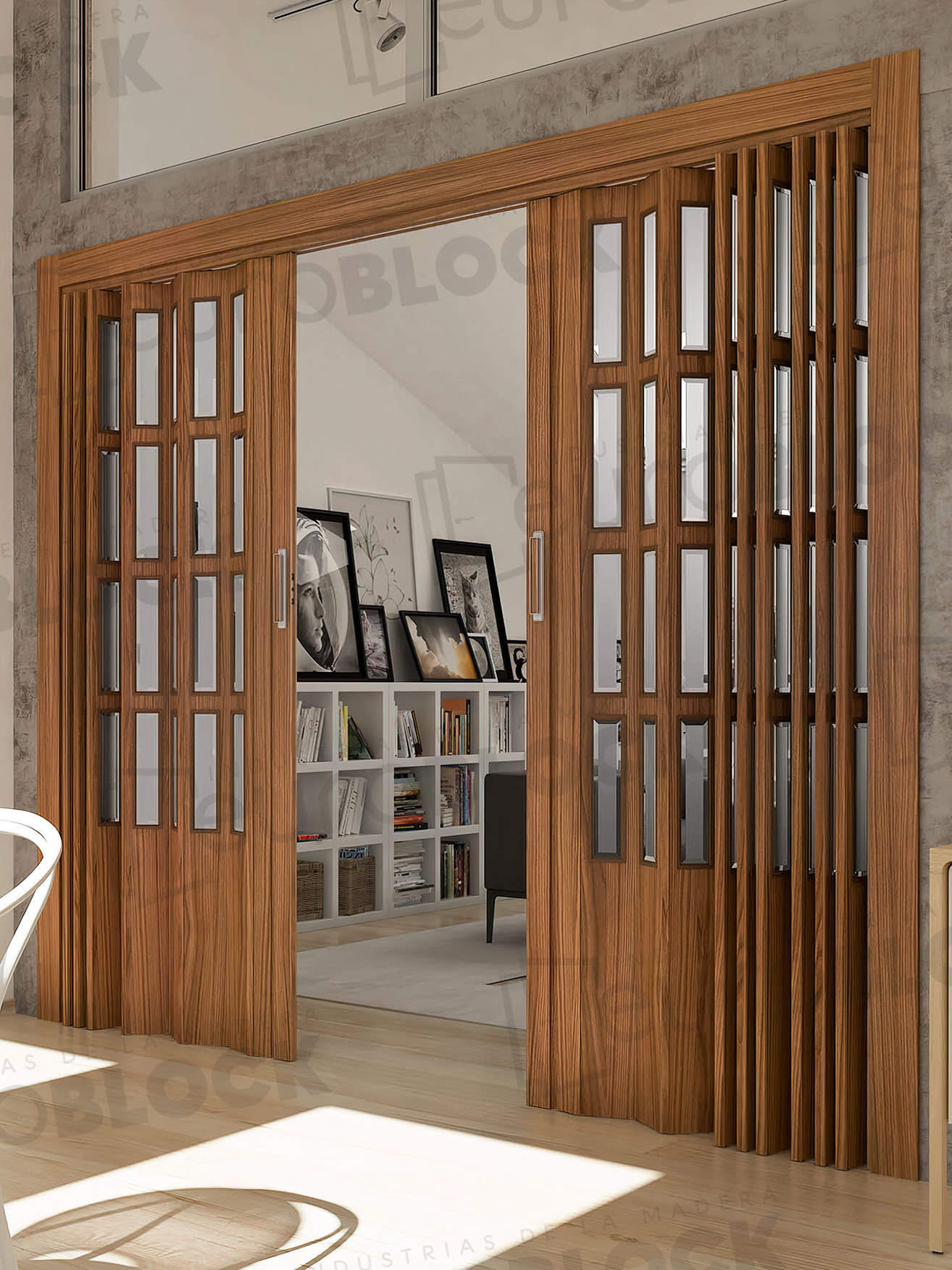 Puerta Plegable Melamina Florencia Alto 205 cm.