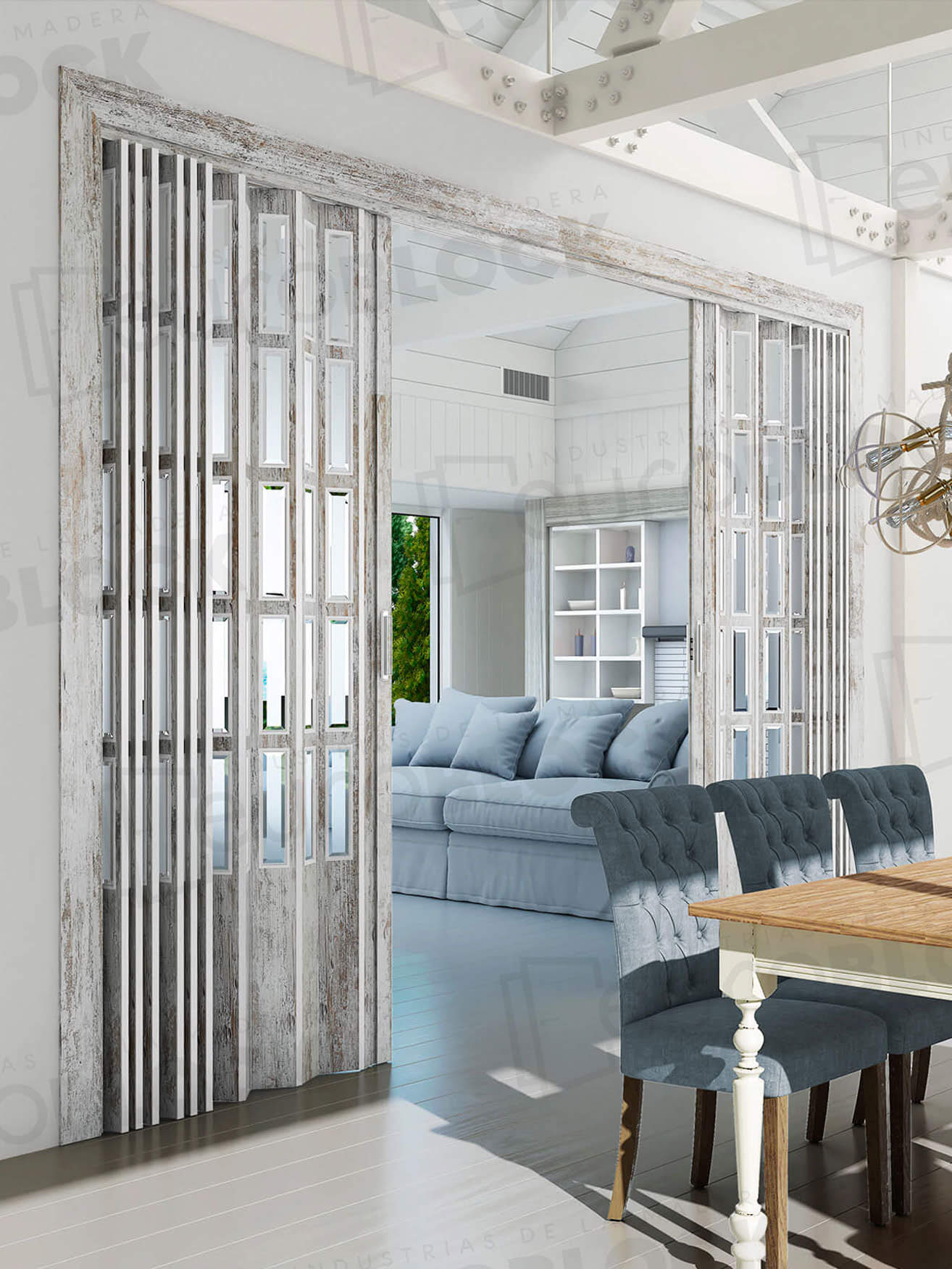 Puerta Plegable Melamina Florencia Alto 245 cm.