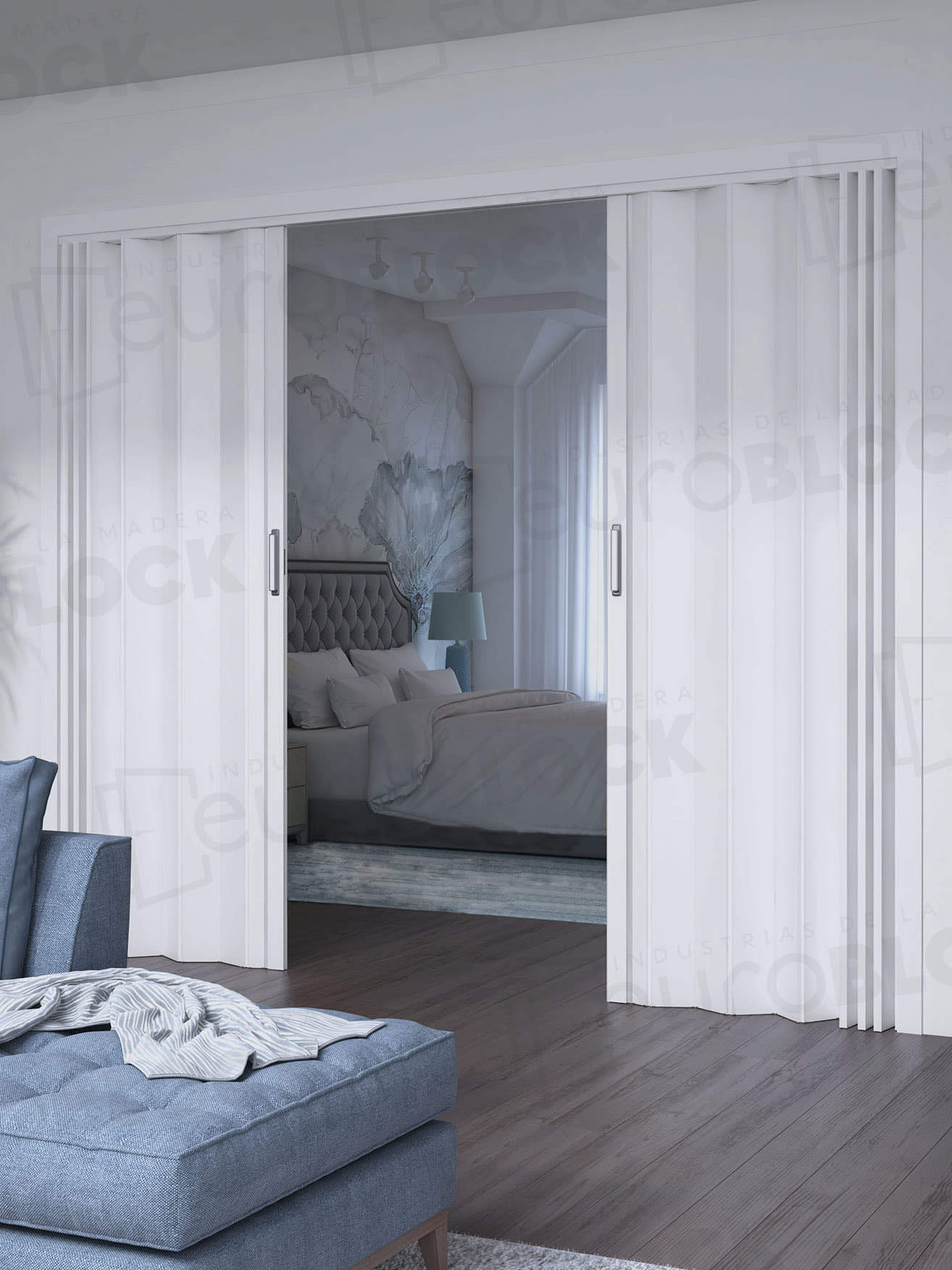 Puerta Plegable Melamina Nápoles Alto 205 cm.