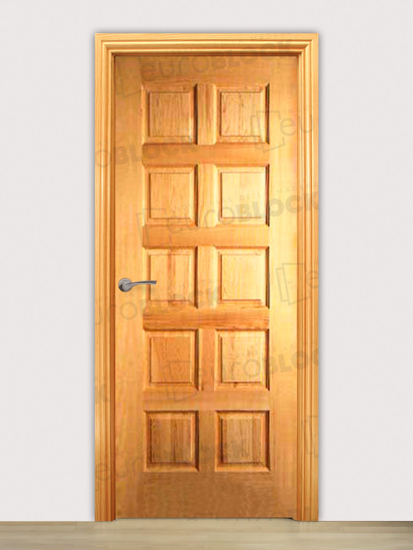 Puerta Block Rústica de Madera 10-Tableros
