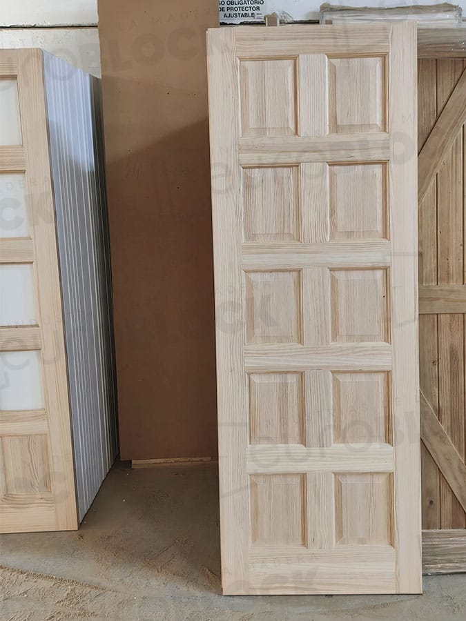 Puerta Block Rústica de Madera 10-Tableros