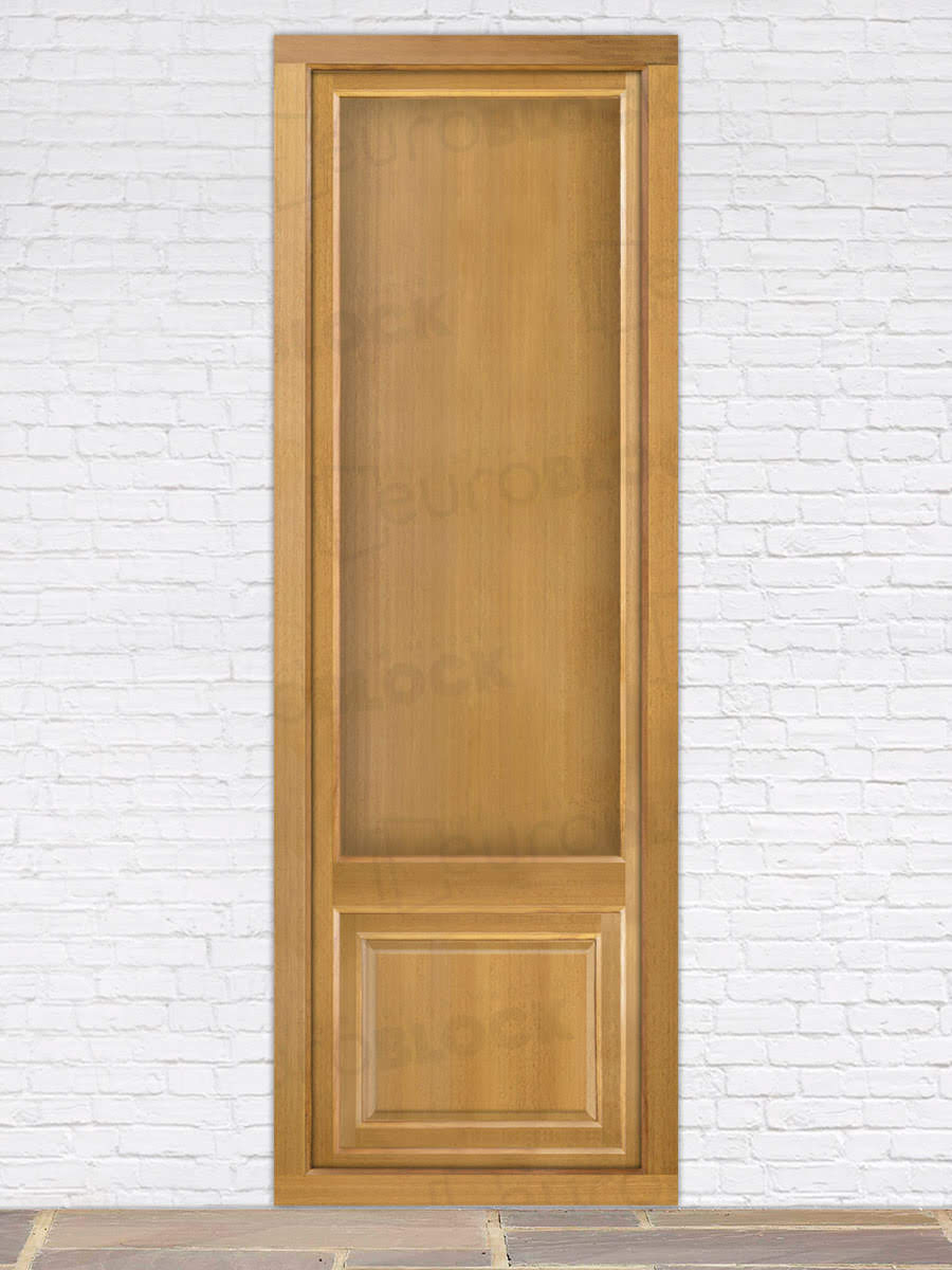 Balconera Europea Otras Medidas de Madera Maciza de Iroko Huelva V1 Barniz (Cristal Transparente Incluido)