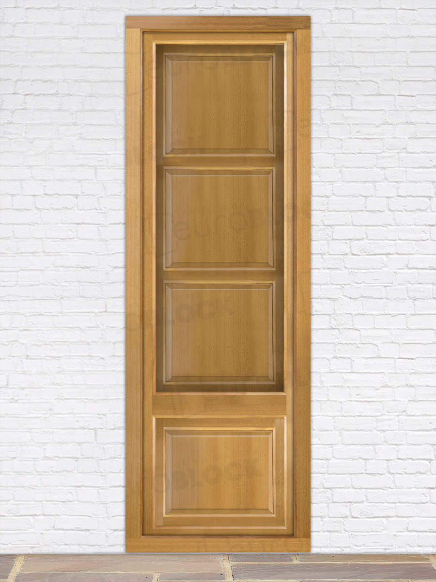 Balconera Europea de 200 cm de Madera Maciza de Iroko Huesca V1 Barniz (Cristal Transparente Incluido)
