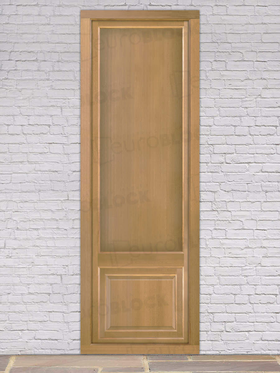 Balconera Europea Otras Medidas de Madera Maciza de Iroko Huelva V1 Crudo (Cristal Transparente Incluido)