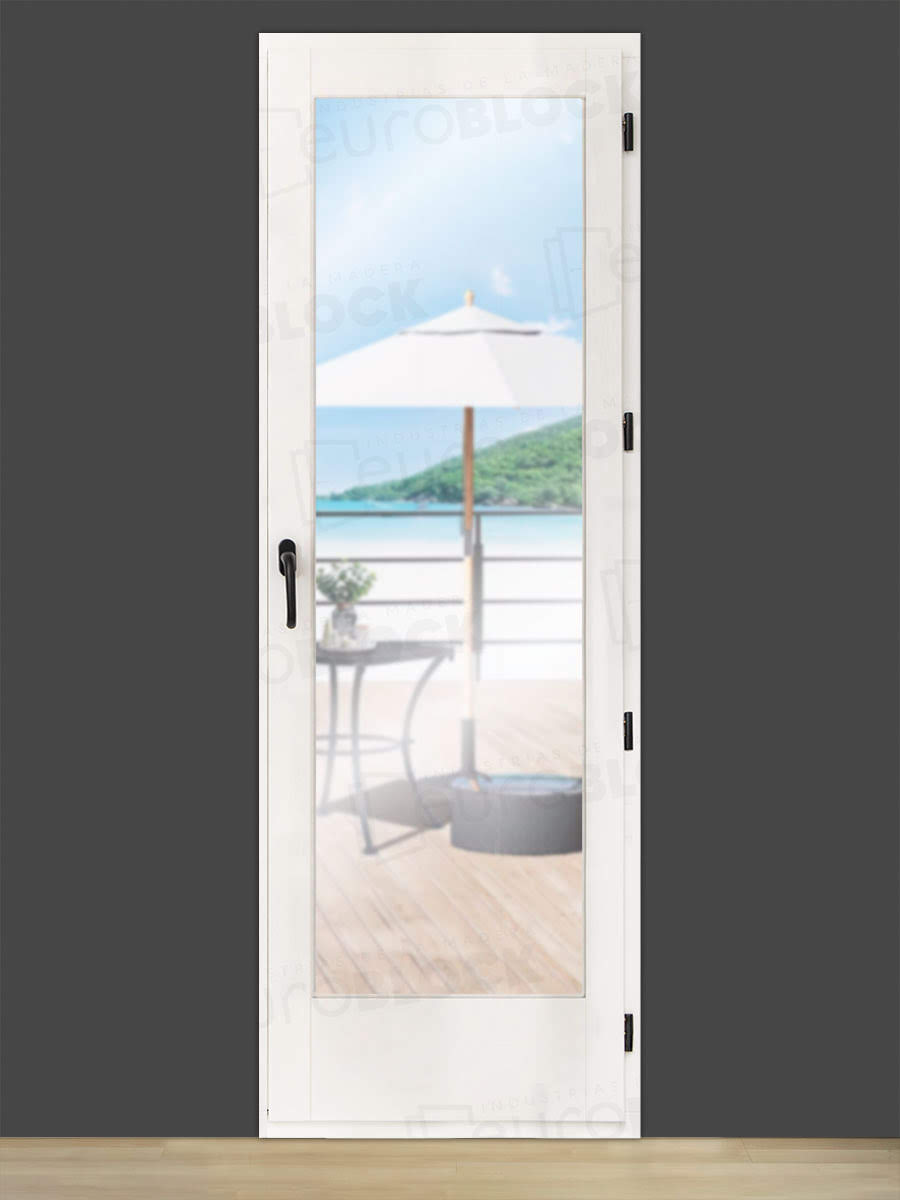 Balconera Europea Otras Medidas de Madera Maciza de Iroko V1 Lacada (Cristal Transparente Incluido)