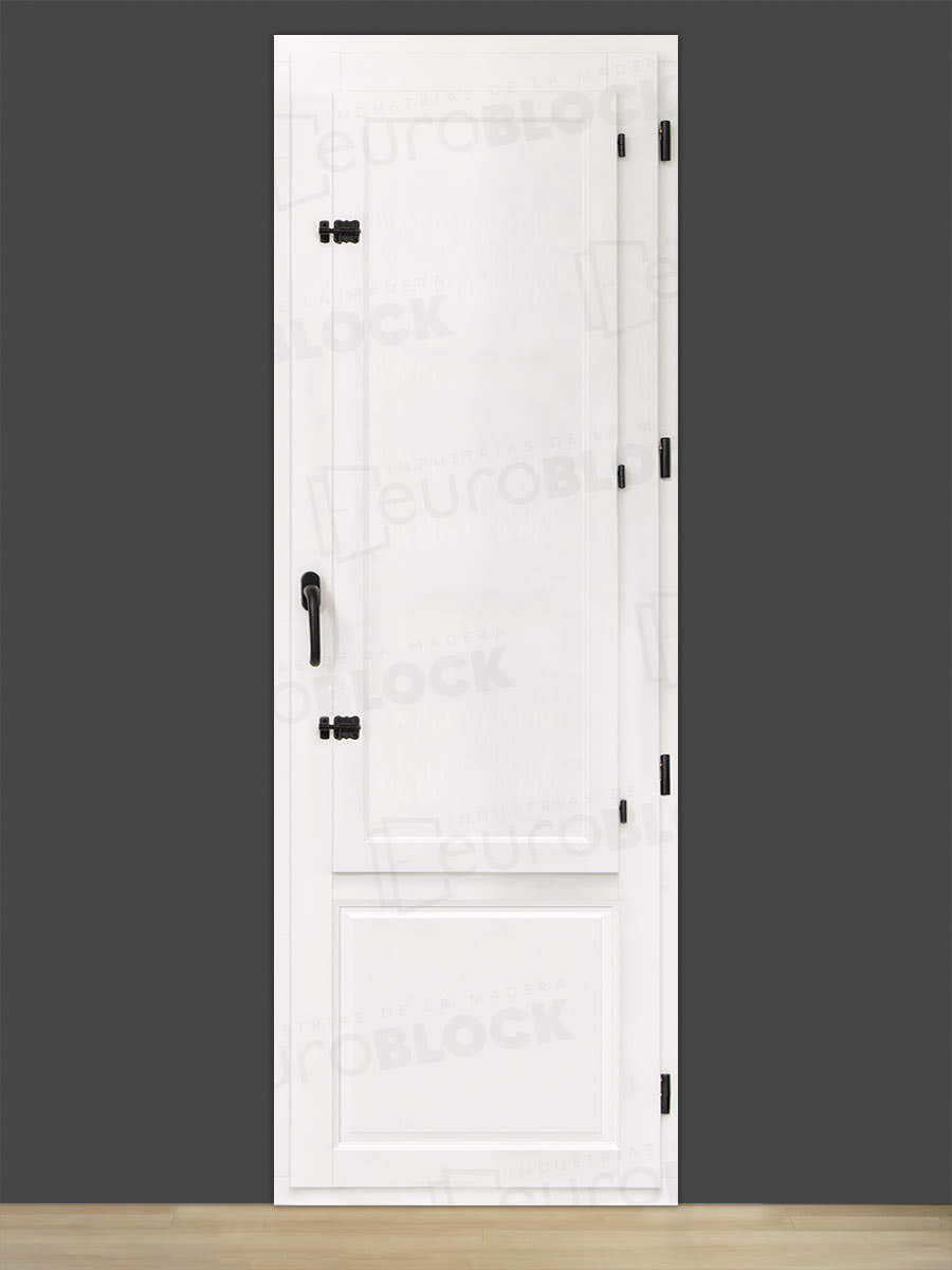Balconera Europea de 200 cm de Madera Maciza de Iroko Huelva V1 Lacada (Cristal Transparente Incluido)