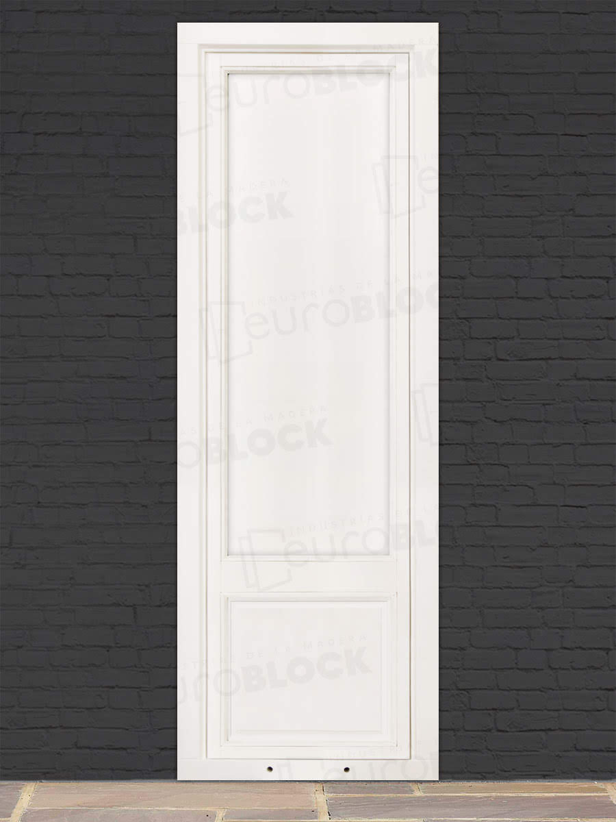 Balconera Europea de 200 cm de Madera Maciza de Iroko Huelva V1 Lacada (Cristal Transparente Incluido)