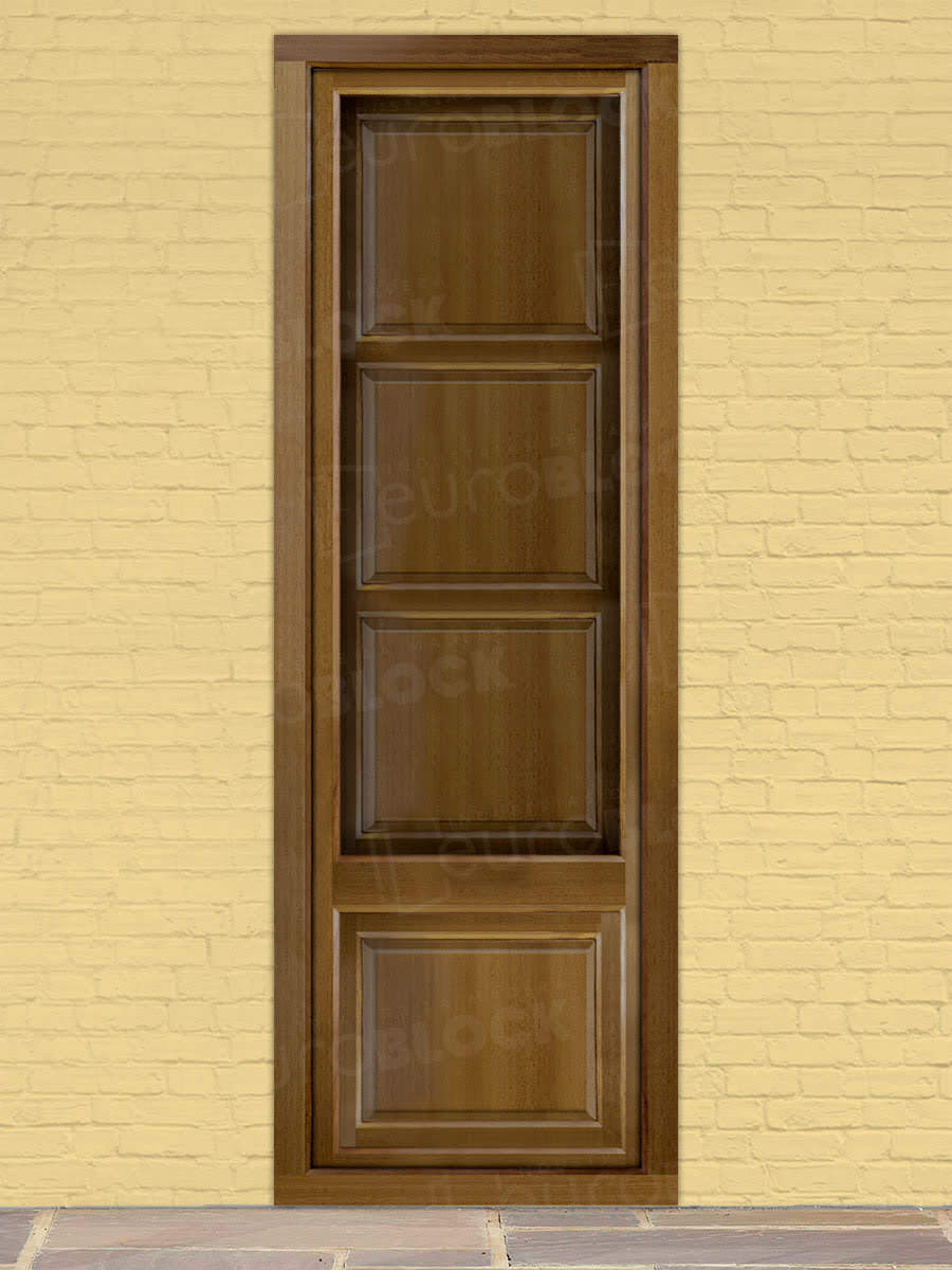 Balconera Europea de 200 cm de Madera Maciza de Iroko Huesca V1 Teñida (Cristal Transparente Incluido)