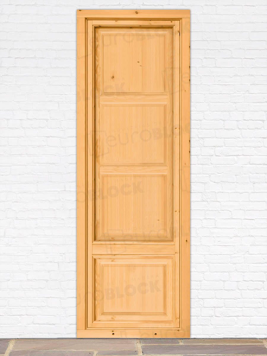 Balconera Europea de 200 cm de Madera Maciza de Pino Huesca V1 Barniz (Cristal Transparente Incluido)