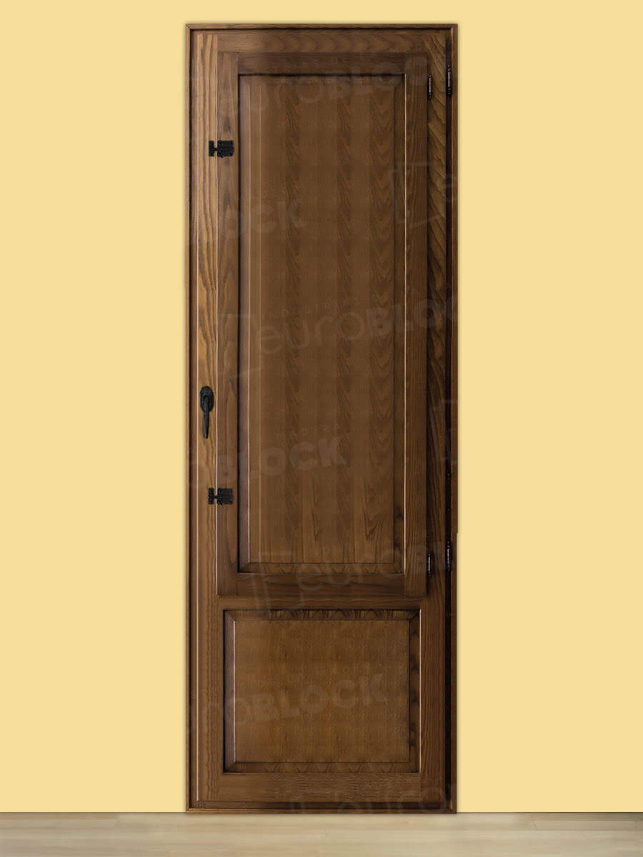Balconera Europea de 200 cm de Madera Maciza de Pino Huelva V1 Teñida (Cristal Transparente Incluido)