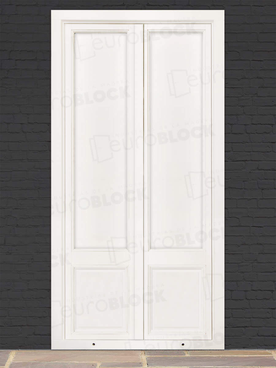 Balconera Europea de 200 cm de Madera Maciza de Pino Huelva V2 Lacada (Cristal Transparente Incluido)
