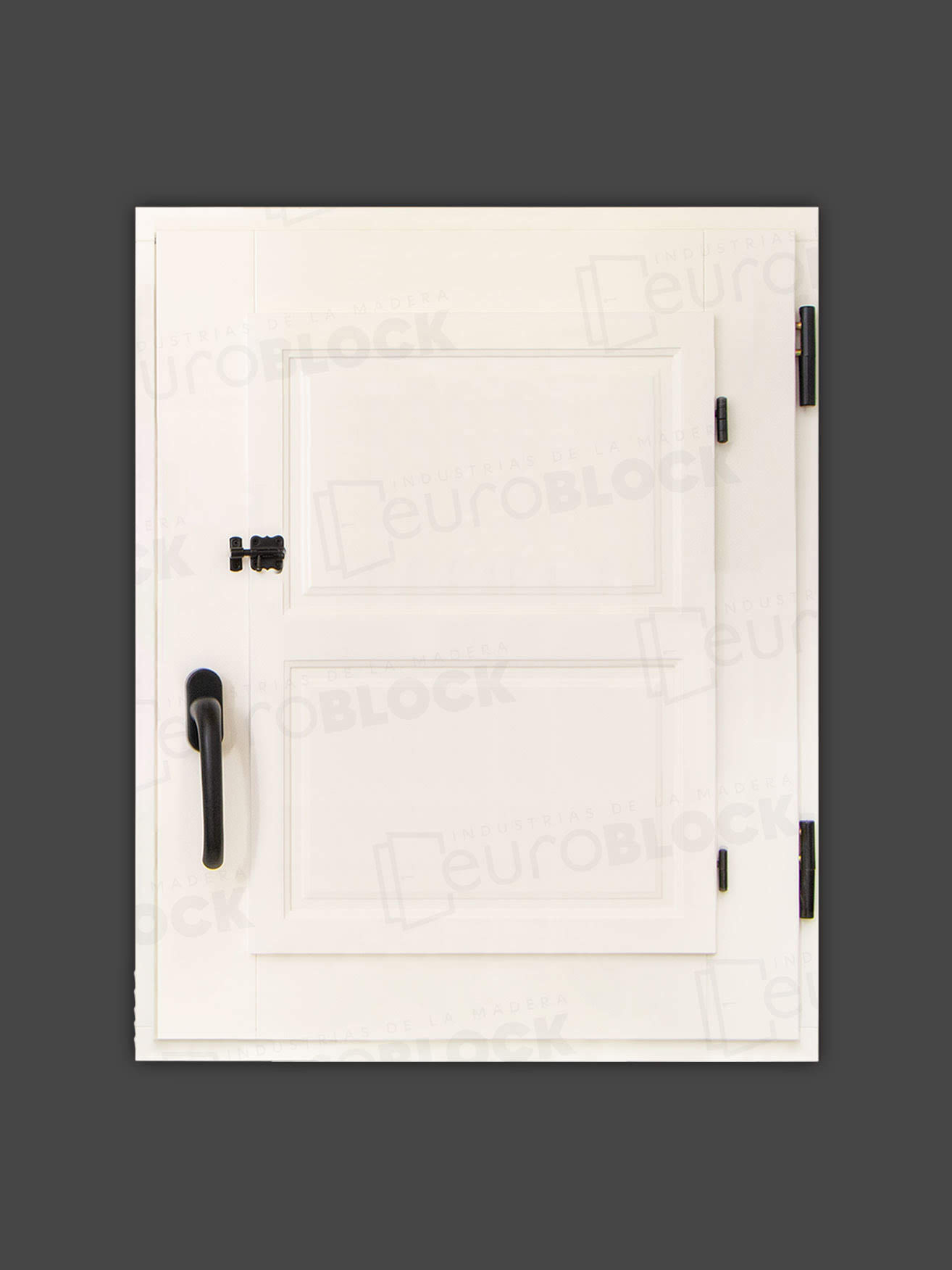 Ventana Europea de Madera Maciza de Iroko Huesca V1 2C Lacada (Cristal Transparente Incluido)