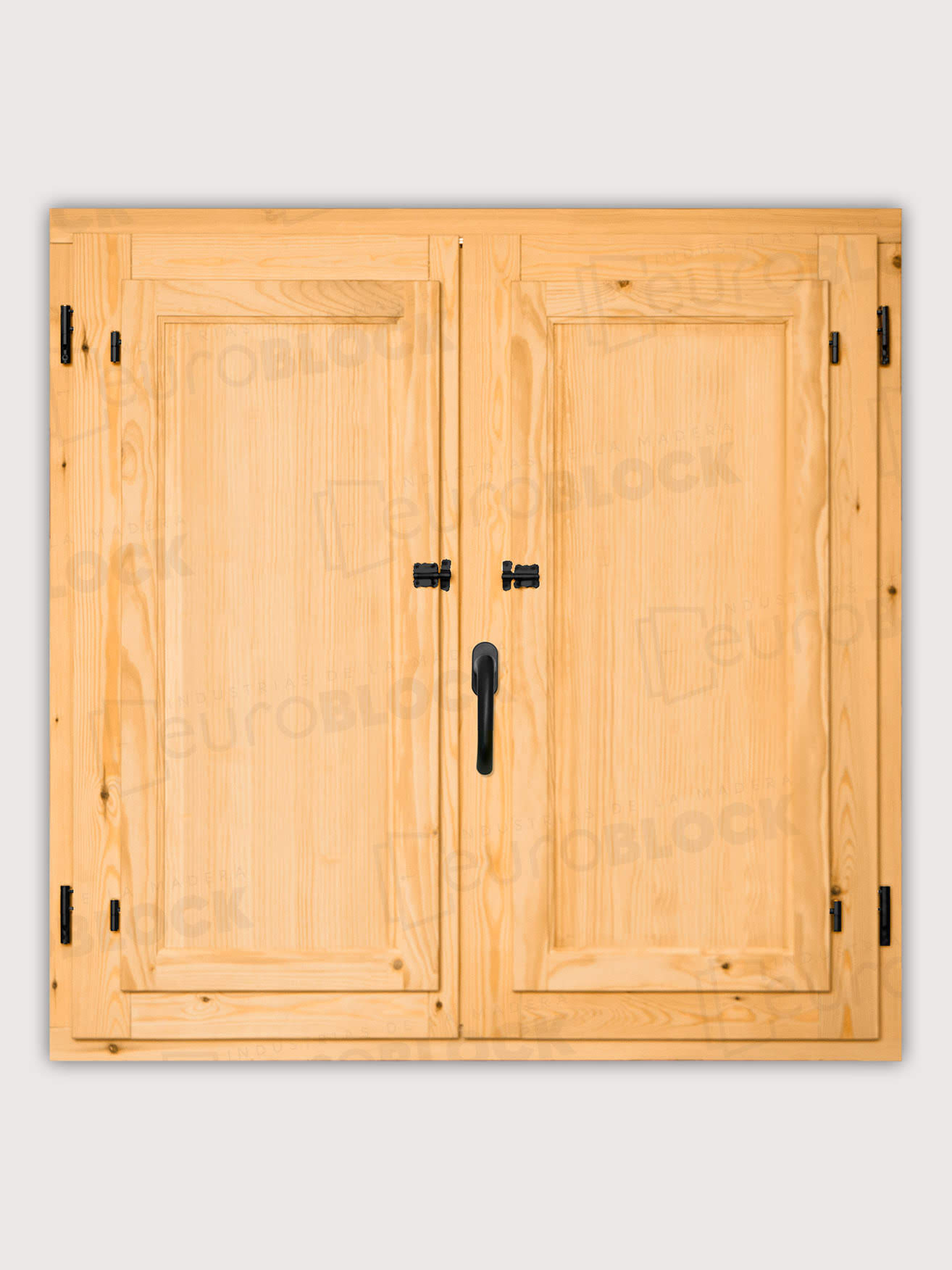 Ventana Europea de Madera Maciza de Pino Huelva V2 Barniz (Cristal Transparente Incluido)