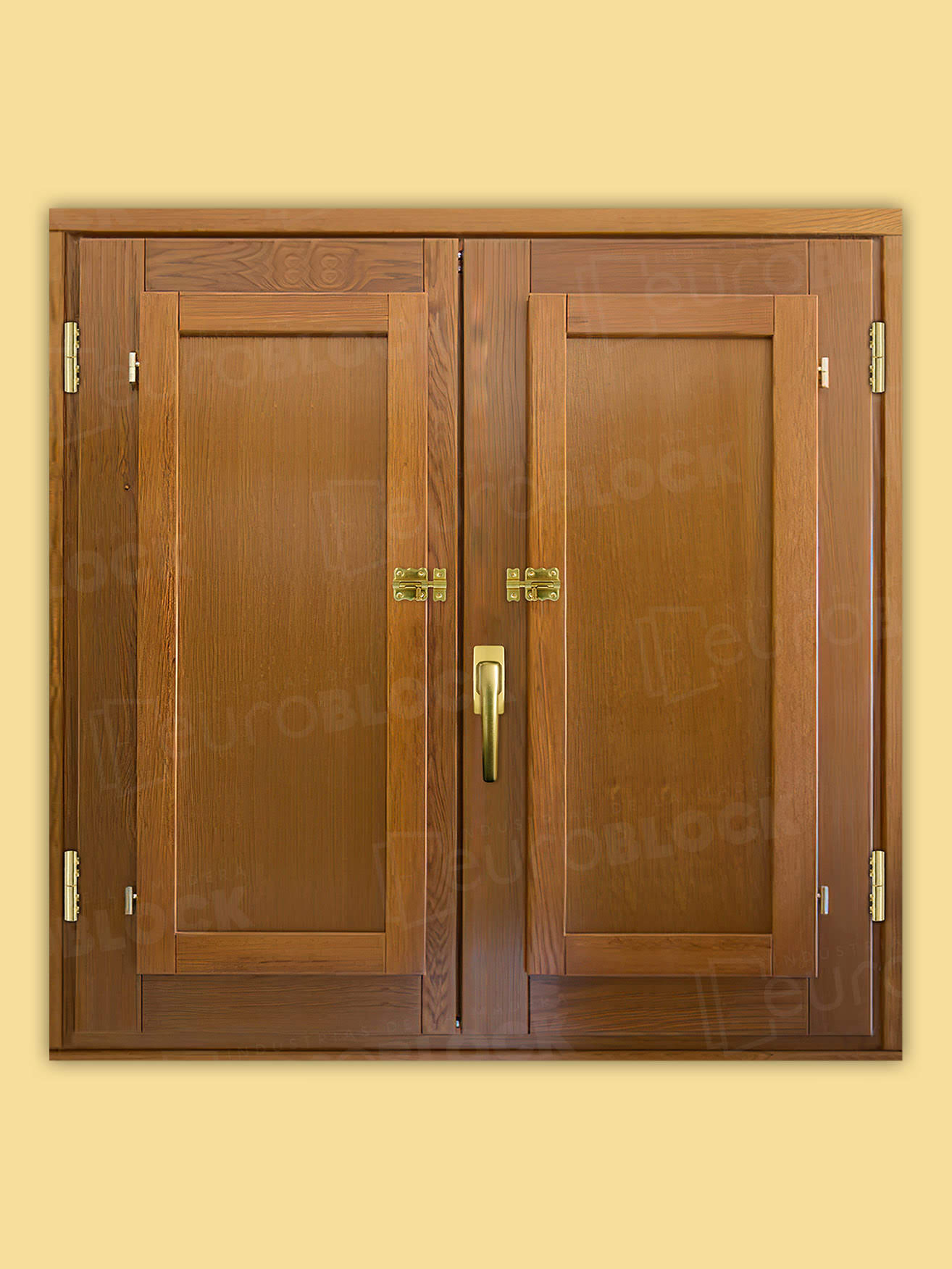 Ventana Europea de Madera Maciza de Pino Huelva V2 Teñida (Cristal Transparente Incluido)