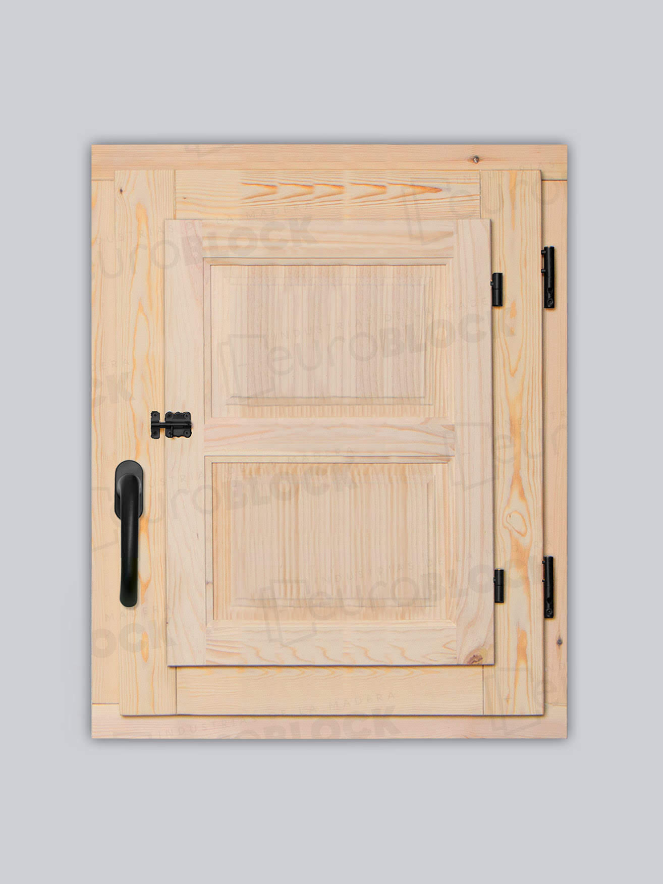 Ventana Europea de Madera Maciza de Pino Huesca V1 2C Crudo (Cristal Transparente Incluido)