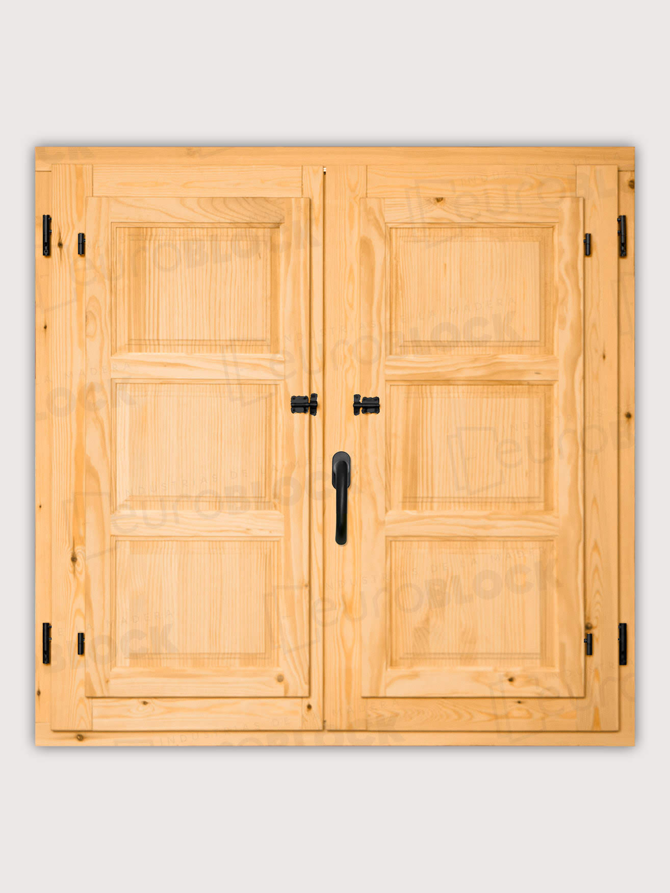 Ventana Europea de Madera Maciza de Pino Huesca V2 Barniz (Cristal Transparente Incluido)