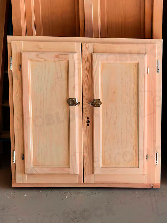Ventana Europea de Madera Maciza de Pino Huelva V2 Crudo (Cristal Transparente Incluido)